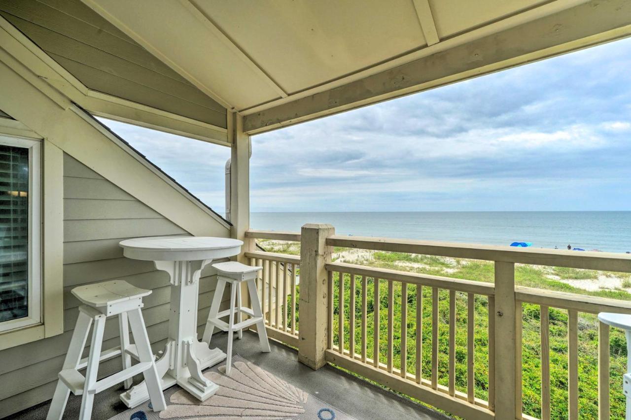 Beachfront Condo With Unobstructed Ocean Views! Oak Island Exterior photo